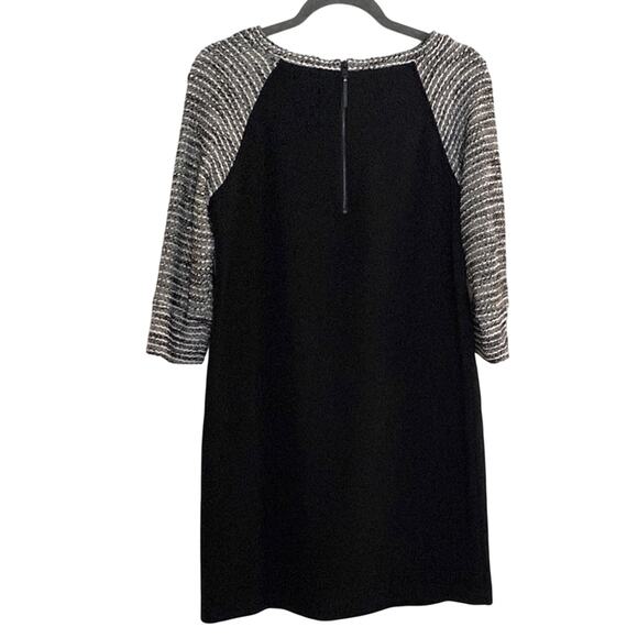 LOFT Black Gray Raglan Crew Neck Dress - Picture 4 of 4